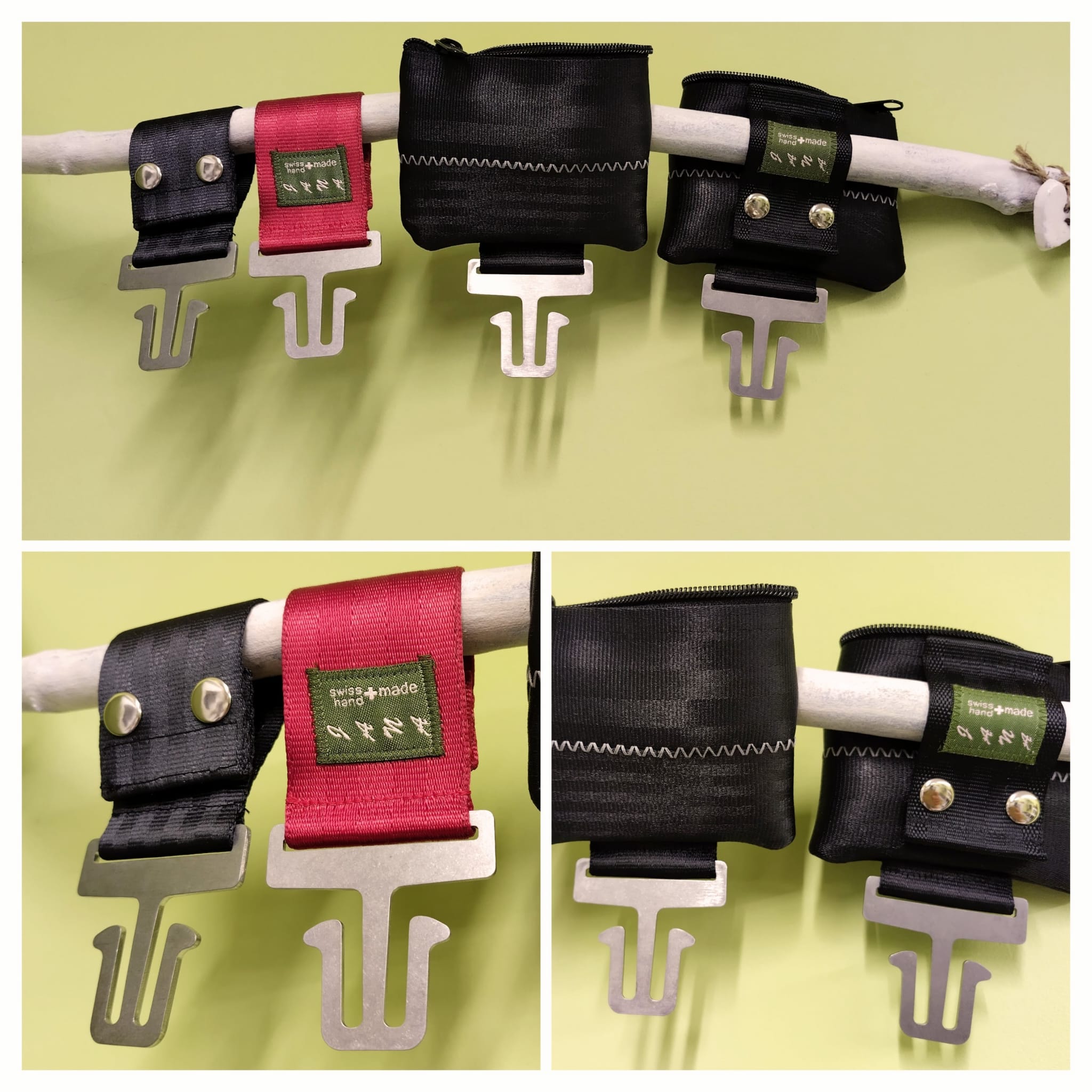 Volle-Kotbeutel-Halter an Etui, Autogurt Upcycling